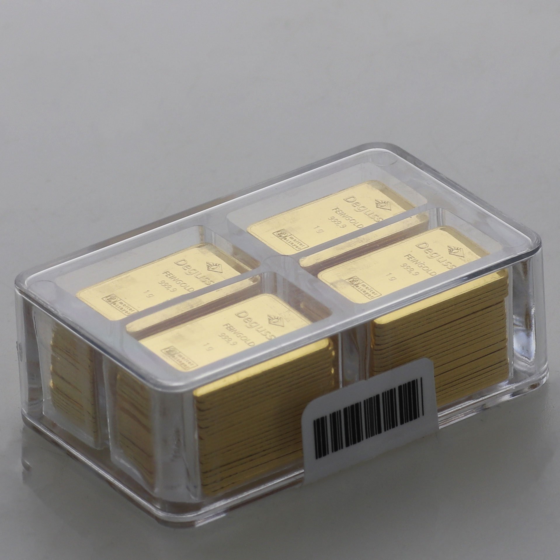 Goldbarren 100x 1g DEGUSSA Combicube - Hauptansicht