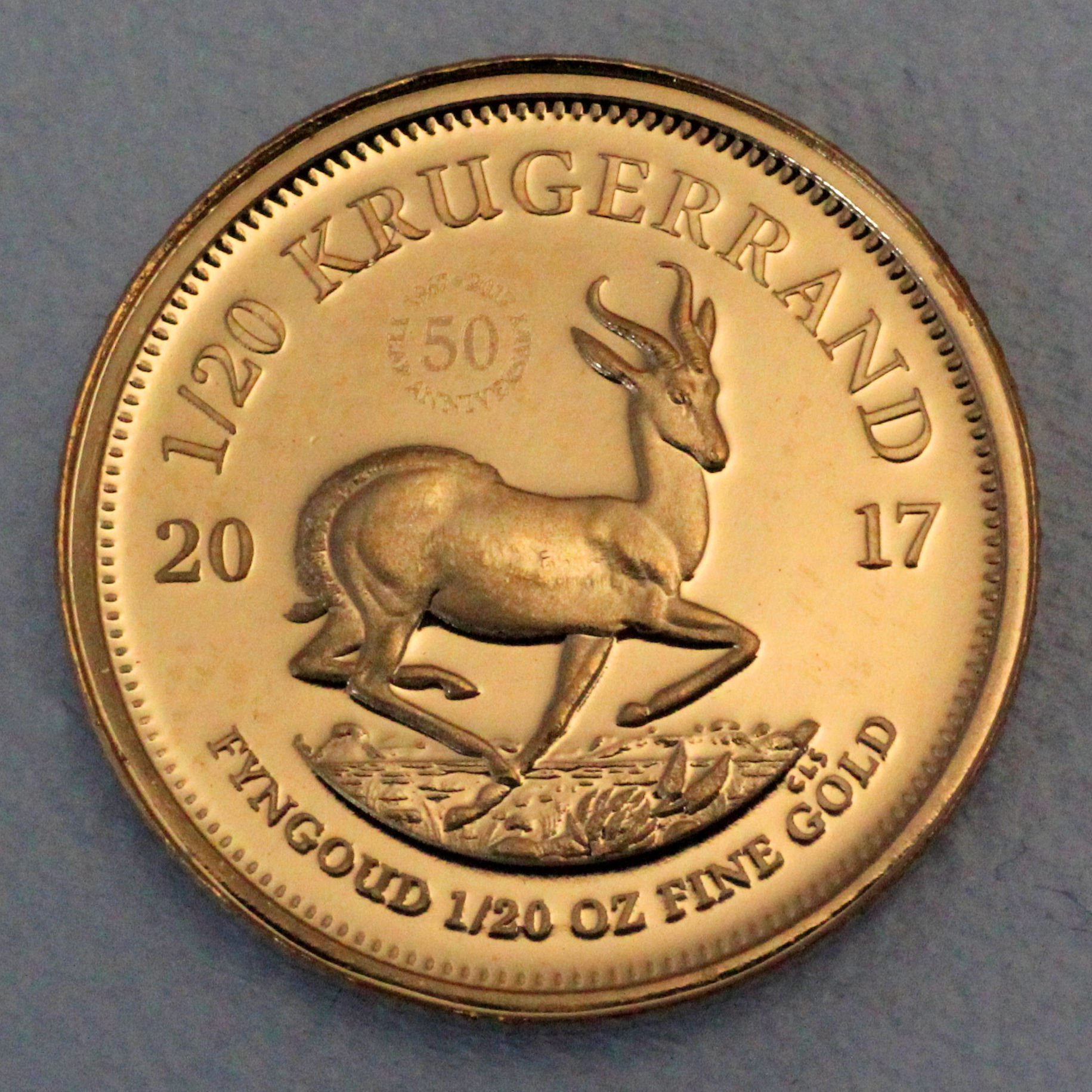 Goldmünze 1/20oz "Krügerrand" 2017 50. Jubiläum (Südafrika) - Hauptansicht