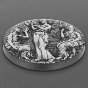 Silbermünze 2oz "Fate – The Moirai" 2025 (AF/HR) (Tuvalu) - Miniaturansicht 3
