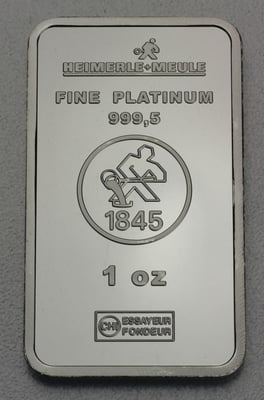 Platinbarren 31,1g  Heimerle+Meule - Miniaturansicht 2