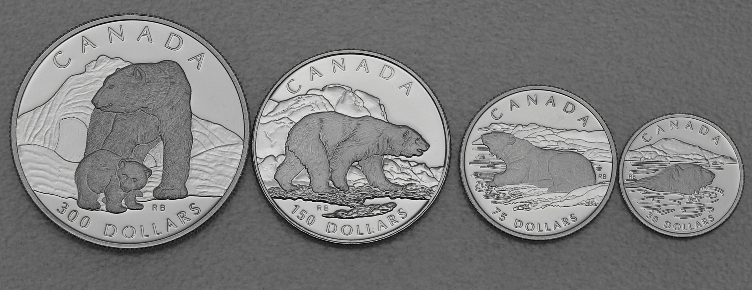 Platinmünzen "Polar Bear" 1990 Wildlife Canada Set – 4-teilig (Kanada) - Hauptansicht