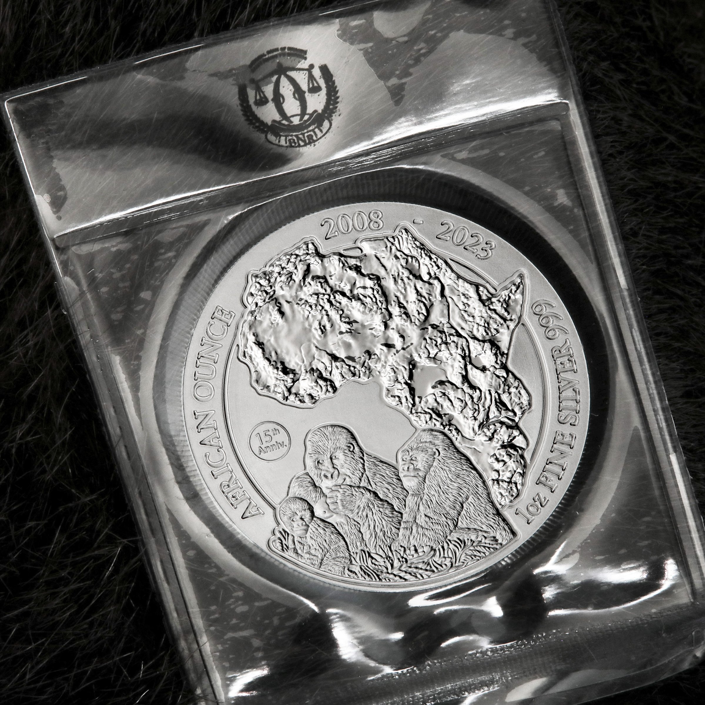 Silbermünze 1oz "Berggorilla" 2023 African Ounce 19% (Ruanda) - Detailansicht 3