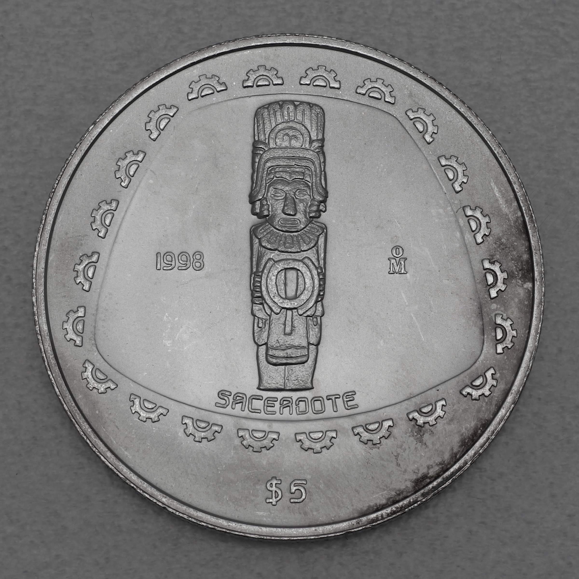 Silbermünze 1oz "Priester Skulptur" 1998 Präkolumbische Kulturen – Tolteken (Mexiko) - Hauptansicht