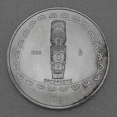 Silbermünze 1oz "Priester Skulptur" 1998 Präkolumbische Kulturen – Tolteken (Mexiko) - Miniaturansicht 1