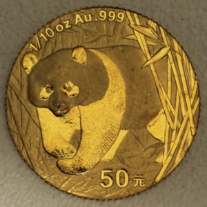 Goldmünze 1/10oz "Panda" 2001 (China) - Hauptansicht