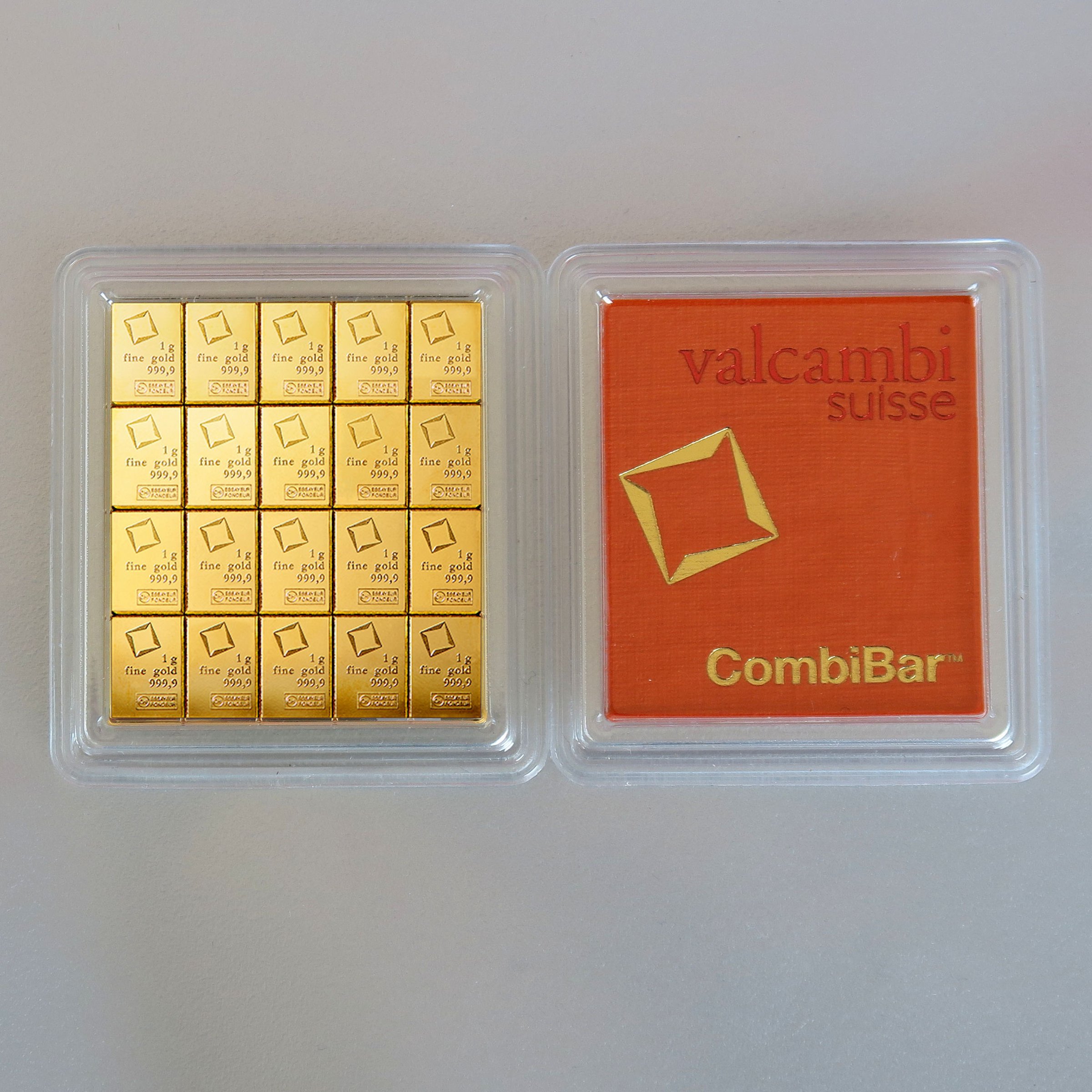 Goldtafel VALCAMBI (20x 1g Au) "CombiBar" - Hauptansicht