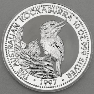 Silbermünze 10oz "Kookaburra" 1997 (Australien) - Miniaturansicht 1