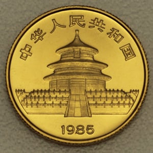 Goldmünze 1/4oz "Panda" 1985 (China) - Miniaturansicht 2