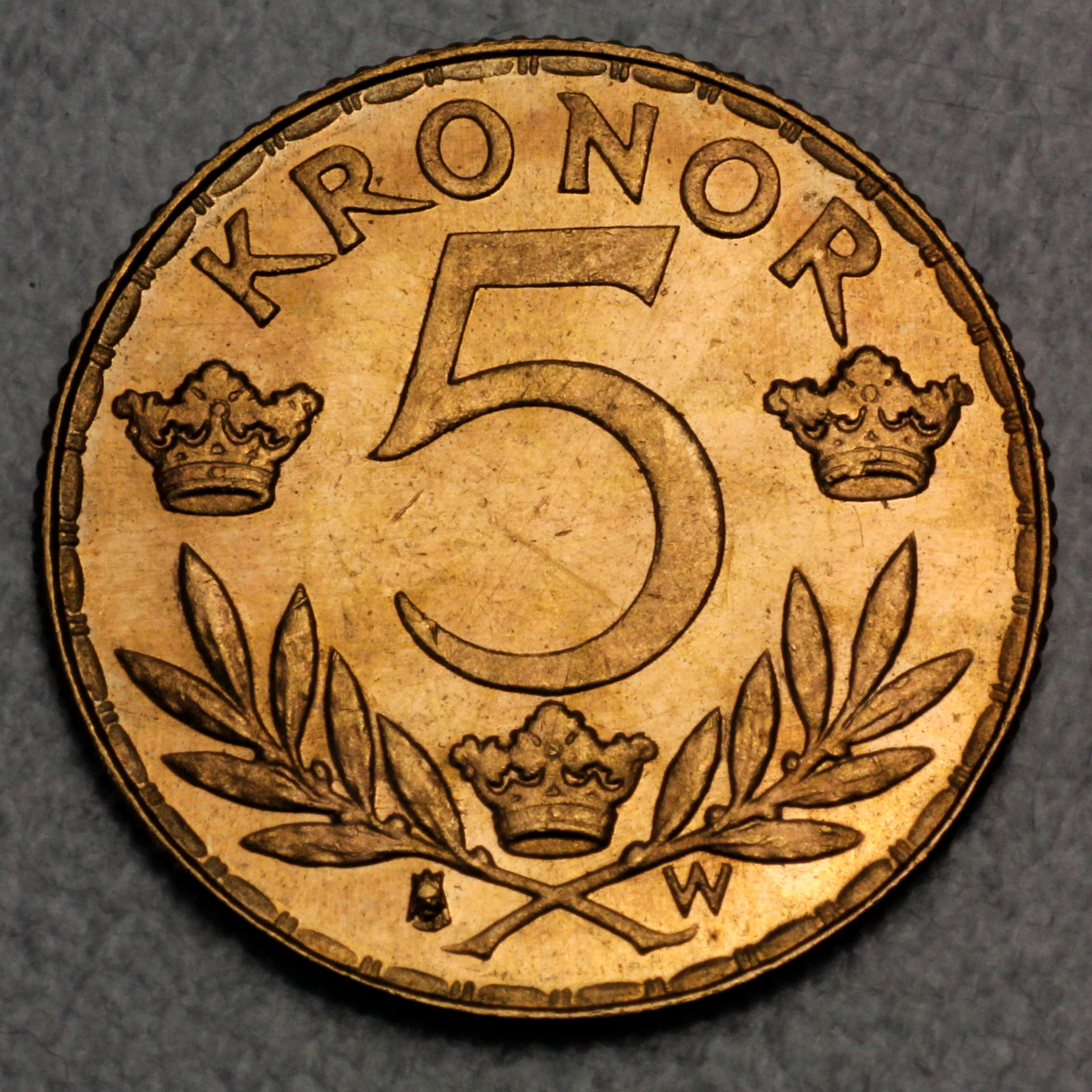 Goldmünze 5 Kronor "Gustav V" (Schweden) - Detailansicht 1