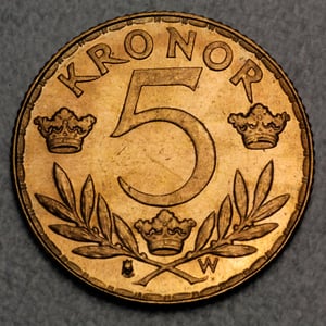 Goldmünze 5 Kronor "Gustav V" (Schweden) - Miniaturansicht 2
