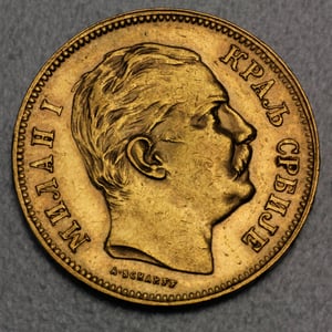 Goldmünze "20 Dinar" (Serbien) - Hauptansicht