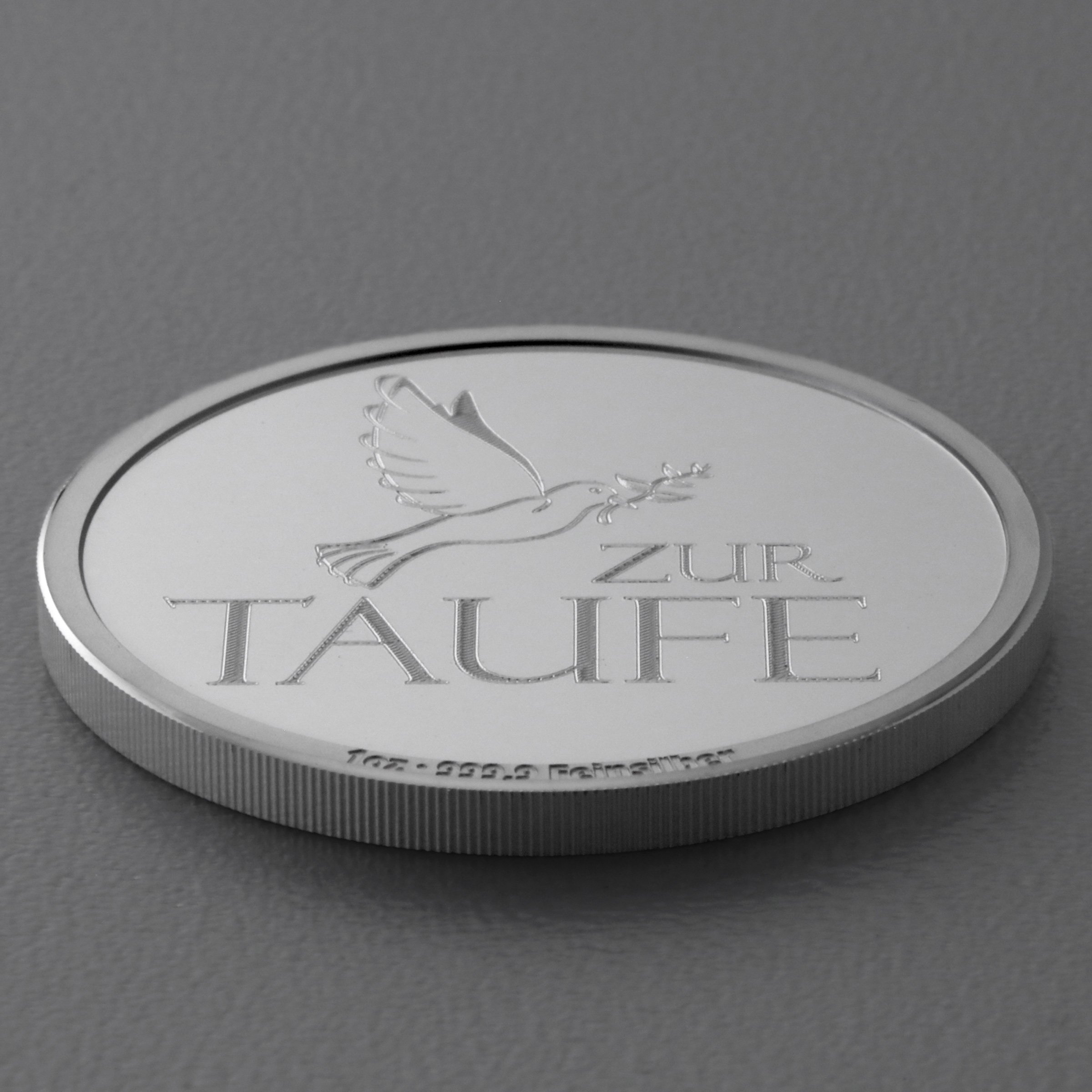 Silbermedaille 1oz "Zur Taufe" Gravurmedaille - Detailansicht 2