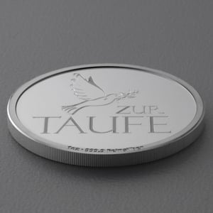Silbermedaille 1oz "Zur Taufe" Gravurmedaille - Miniaturansicht 3