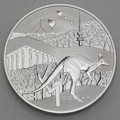 Silbermünze 1oz "Känguru" 2025 Bush Capital - Royal Australian Mint (Australien) - Hauptansicht