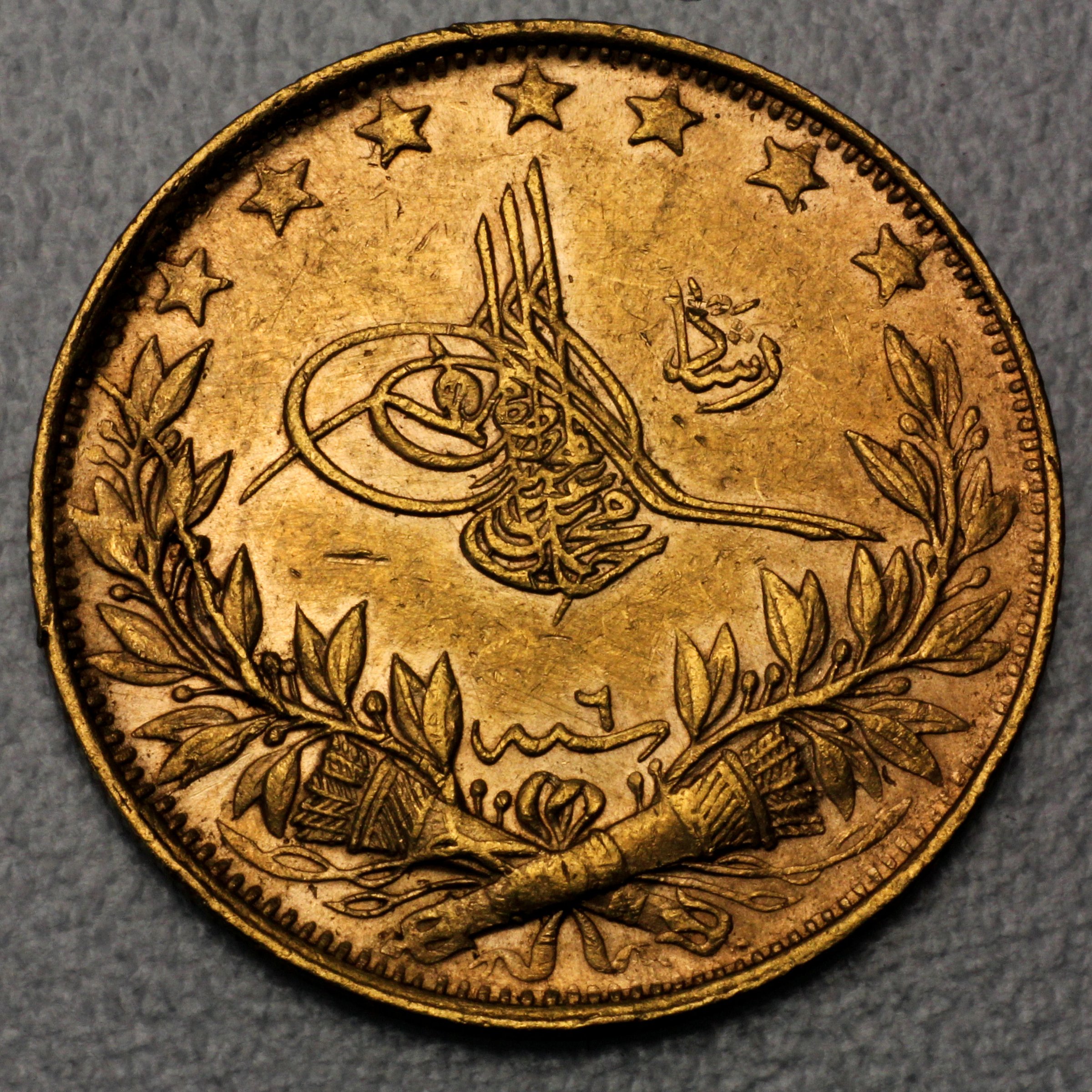 Goldmünze 100 Piaster "Tughra" (Türkei) - Hauptansicht