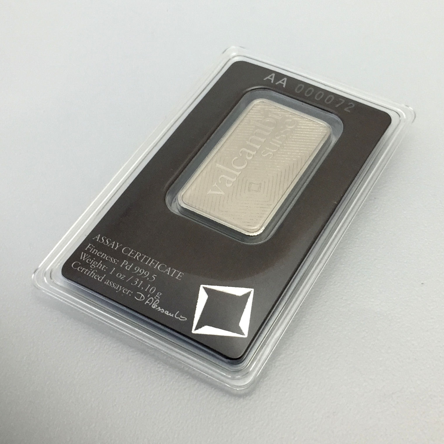 Palladiumbarren 1oz VALCAMBI (Pd) - Detailansicht 2