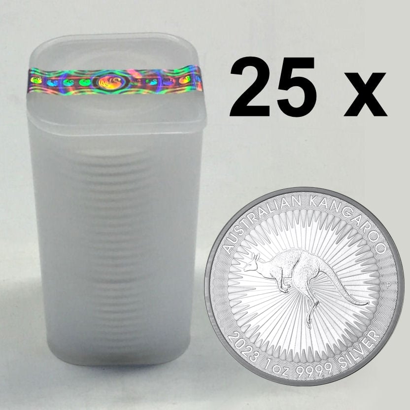 Silbermünze 25 x 1oz "Känguru" aktueller Jahrgang Tube diff. (Australien) - Detailansicht 1