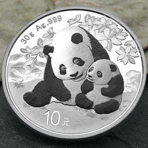 Silbermünze 30g "Panda" 2024 19% (China) - Miniaturansicht 5