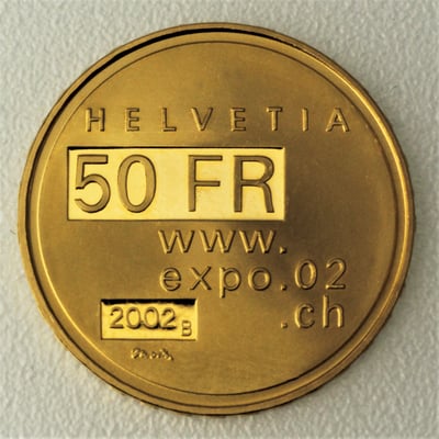 Goldmünze 50 Franken "Expo 02" 2002 (Schweiz) - Miniaturansicht 1