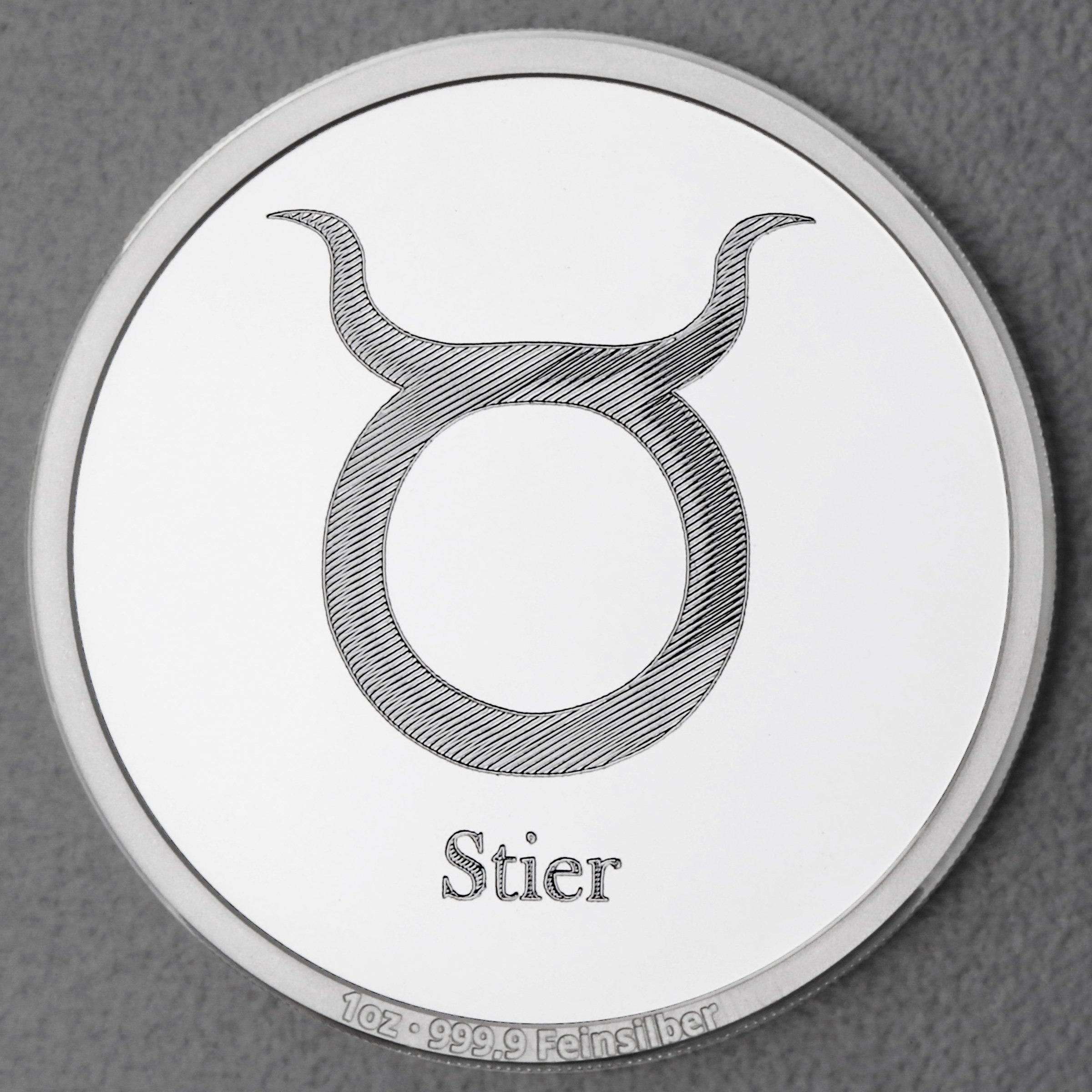 Silbermedaille 1oz "Sternzeichen Stier" Gravurmedaille - Hauptansicht