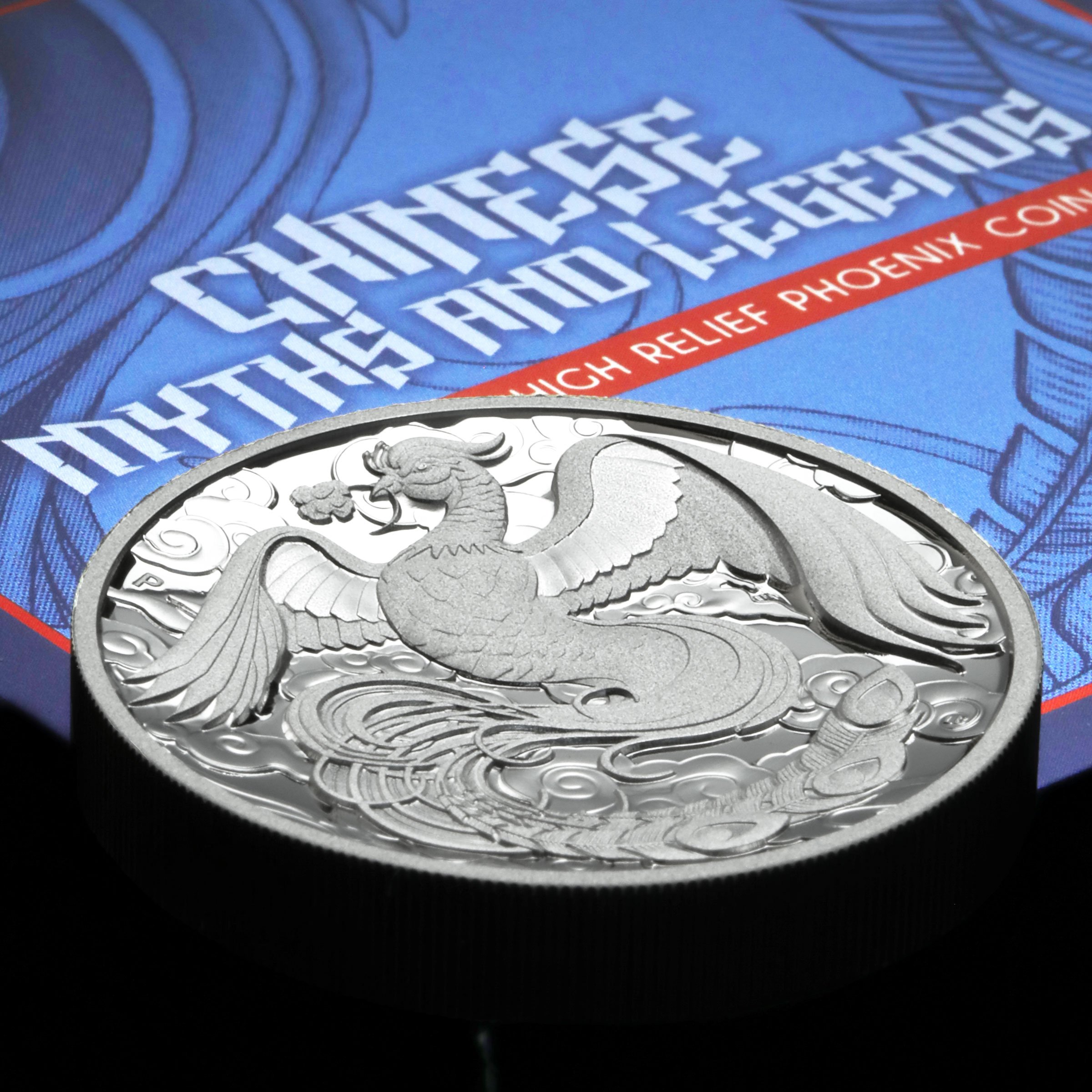 Silbermünze 2oz "Phoenix" 2022 (PP/HR) Chinese Myths & Legends (Australien) - Detailansicht 5
