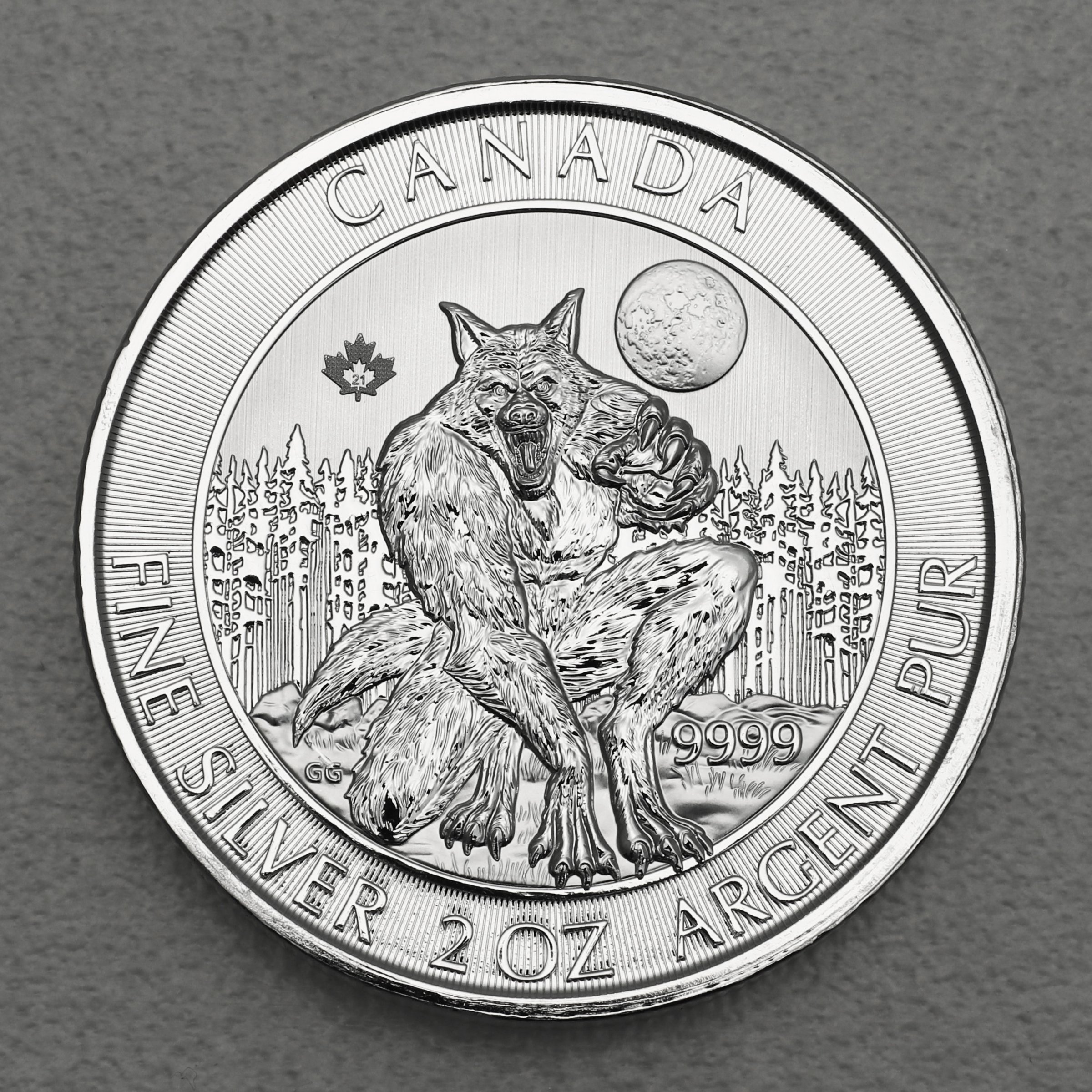 Silbermünze 2oz "Werwolf" 2021 Creatures of the North (Kanada) - Hauptansicht