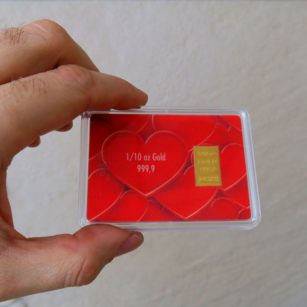 Goldbarren 1/10oz "Alles Liebe" (Flip) - Detailansicht 1