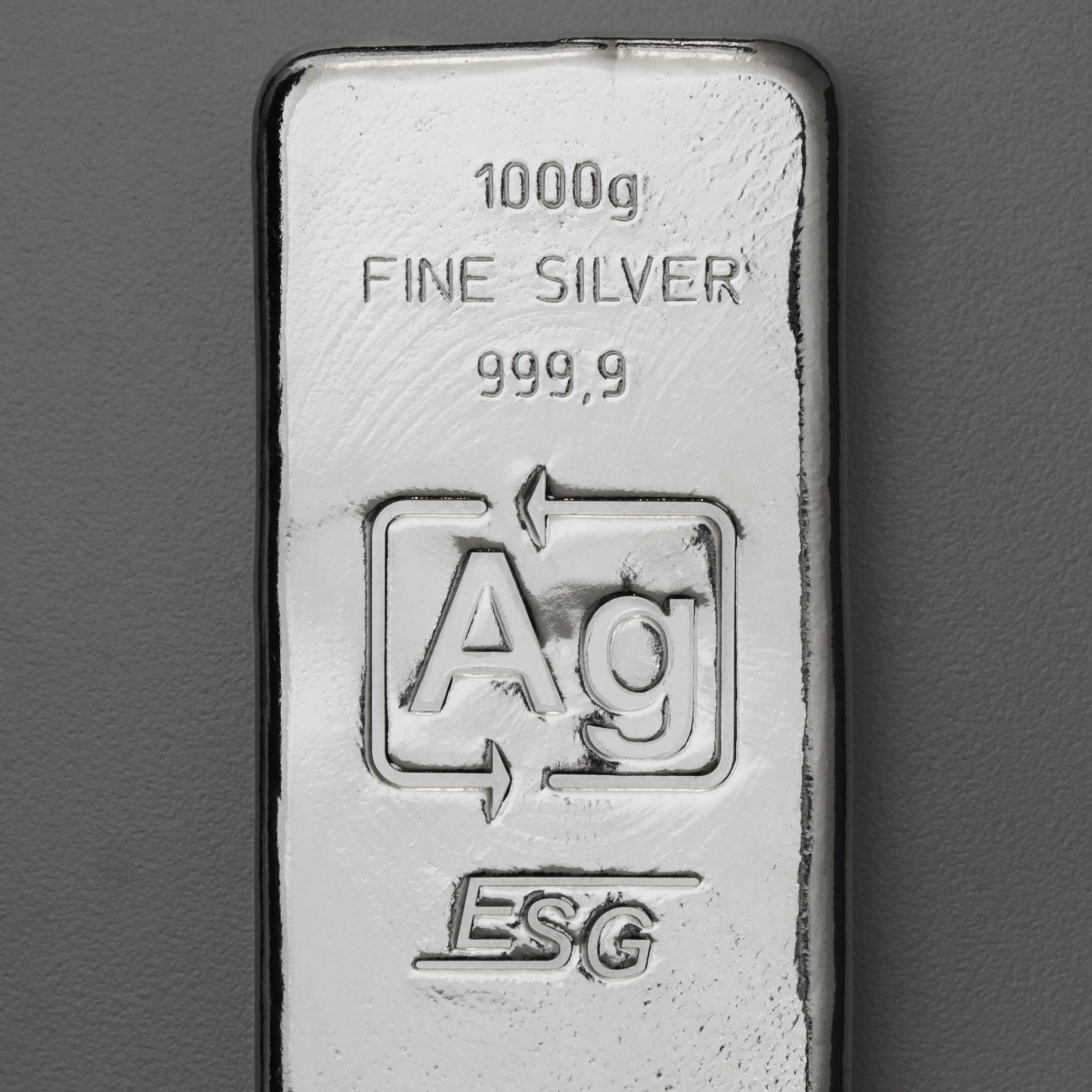 Silberbarren 1kg ESG, gegossen - Detailansicht 3