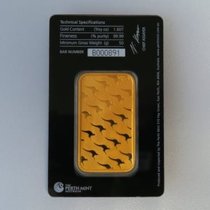 Goldbarren 50g THE PERTH MINT "Känguru" - Miniaturansicht 2