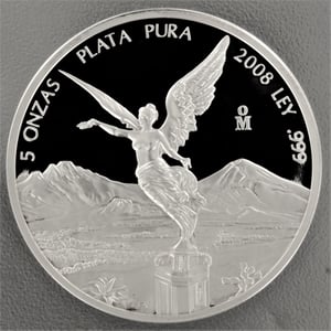 Silbermünze 5oz "Libertad" 2008 (Mexiko) - Miniaturansicht 1