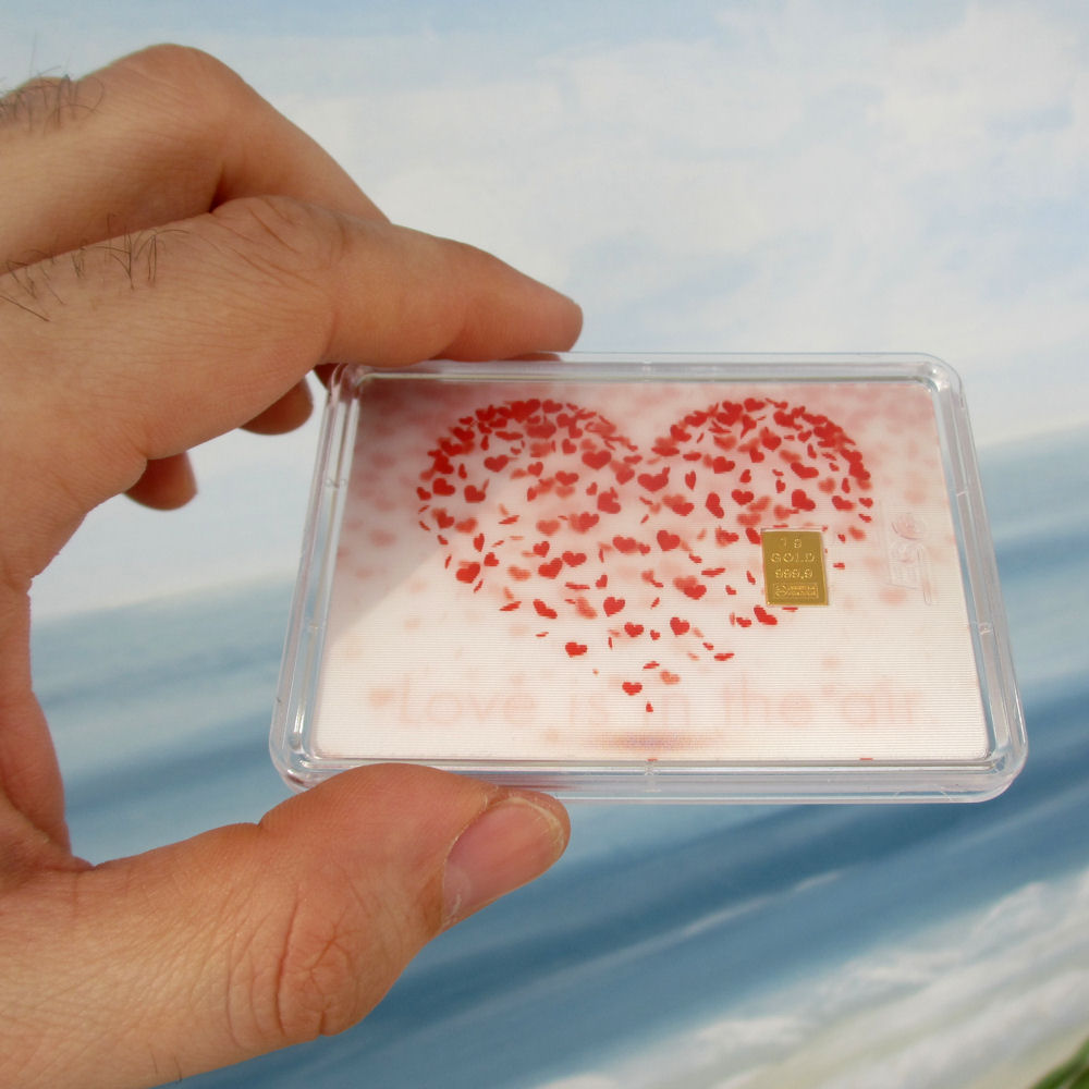 Goldbarren 1g "Love is in the air" (Flip) - Detailansicht 2