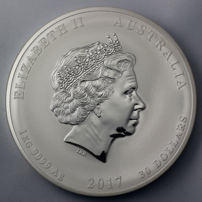Silbermünze 1kg "Hahn" 2017 Lunar II – Year of the Rooster (Australien) - Miniaturansicht 2