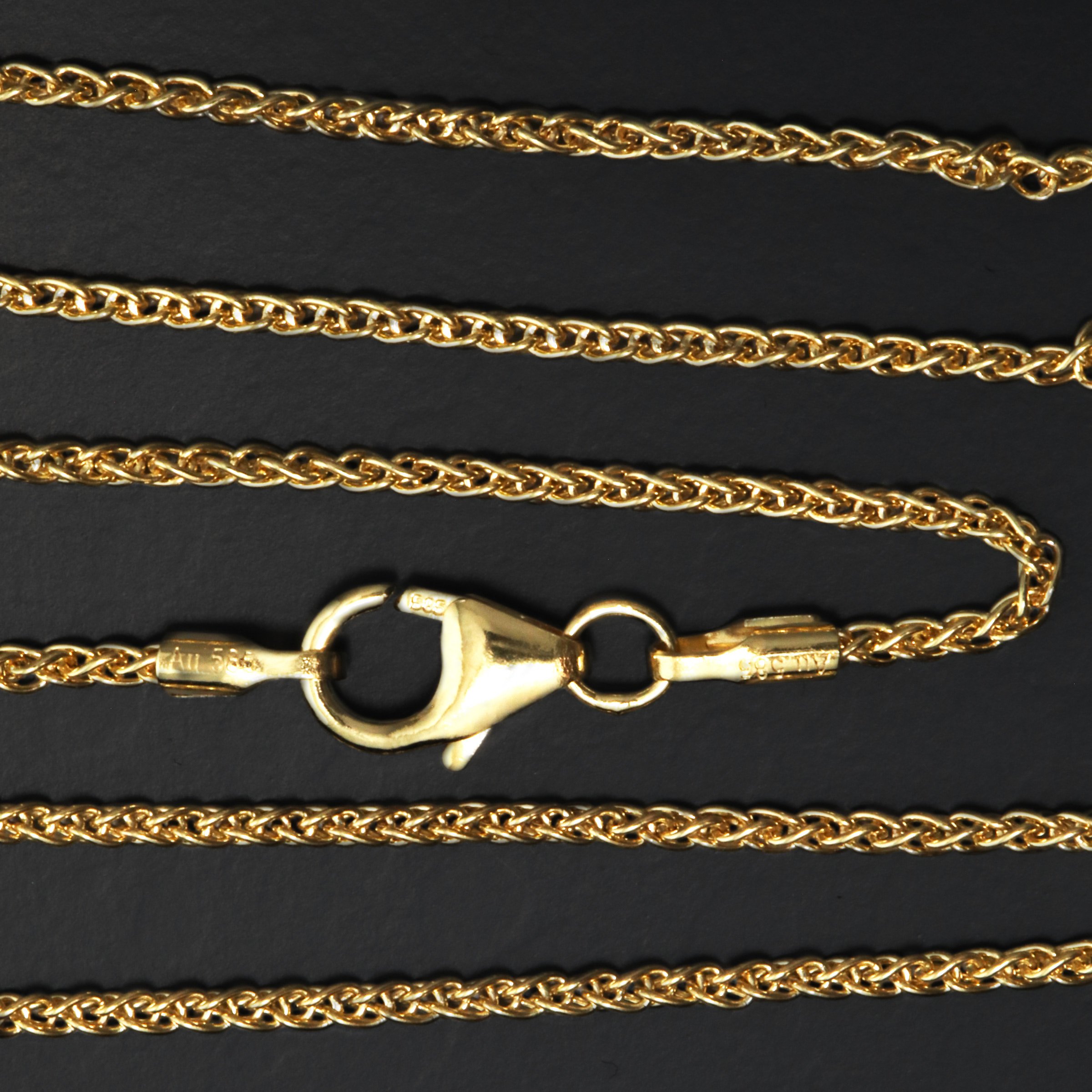 Goldkette 585er/50 cm "Zopf-Form" (14 kt GG) - Detailansicht 1