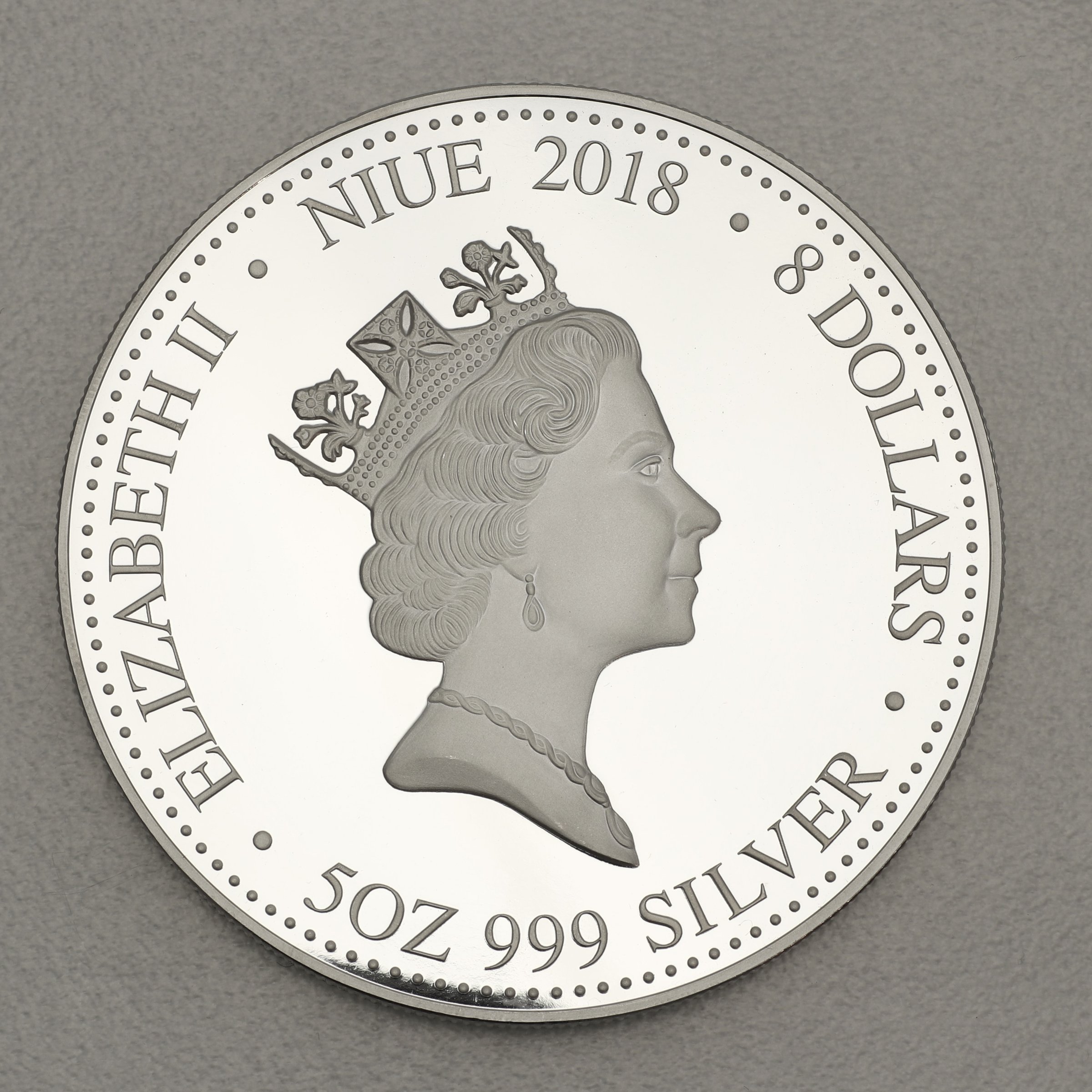 Silbermünze 5oz "Hund" 2018 (PP/HR/vergoldet) Year of the Dog (Niue) - Detailansicht 1