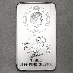 Münzbarren 1kg "Silber Eule" 2019 (Niue) - Miniaturansicht 1