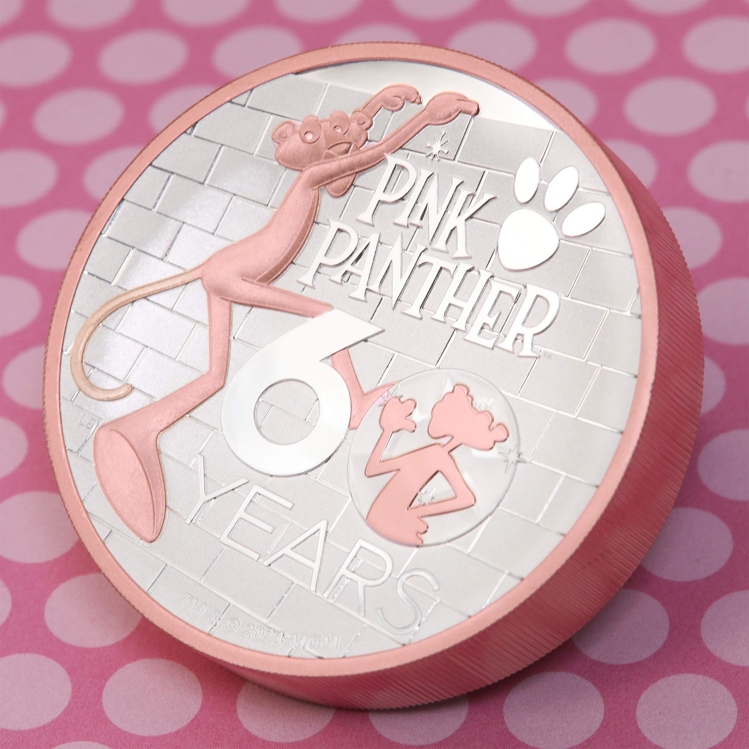 Silbermünze 5oz "Pink Panther" 2024 (PP/HR/rosévergoldet) 60th Anniversary (Tuvalu) - Detailansicht 4
