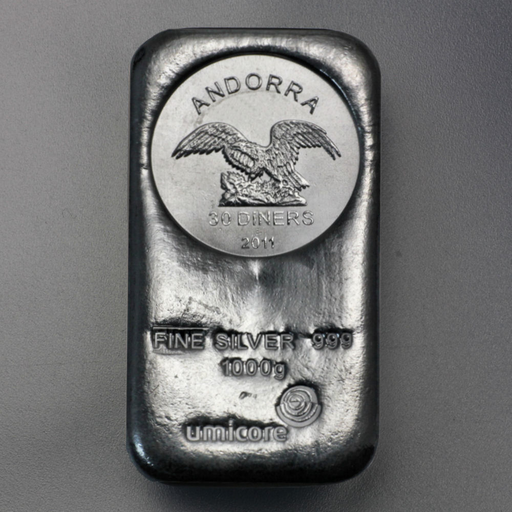 Münzbarren 1kg "Andorra/UMICORE" (999 Ag) - Hauptansicht