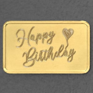 Goldbarren 2,5g Gravur "Happy Birthday" - Hauptansicht