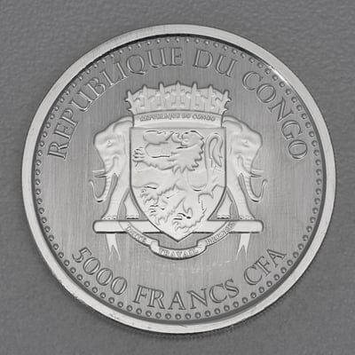 Silbermünze 1oz "Silberrücken Gorilla" 2017 (Kongo) - Miniaturansicht 2