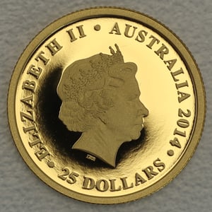 Goldmünze 1/4oz "Känguru" 2014 25. Jubiläum (Australien) - Miniaturansicht 2