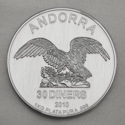 Silbermünze 1kg "Andorra Eagle" 2010 (Andorra) - Miniaturansicht 1
