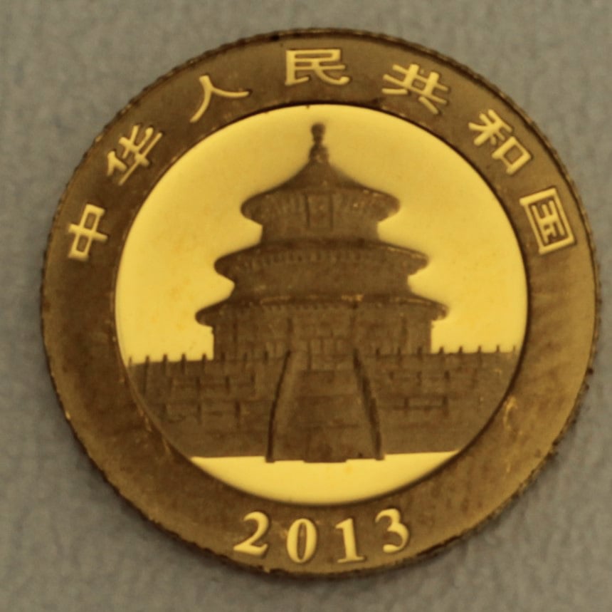 Goldmünze 1/20oz "Panda" 2013 (China) - Detailansicht 1
