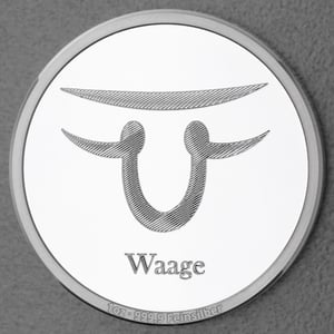 Silbermedaille 1oz "Sternzeichen Waage" Gravurmedaille - Hauptansicht
