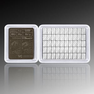 Platintafel VALCAMBI (50x 1g Pt) "CombiBar" - Hauptansicht