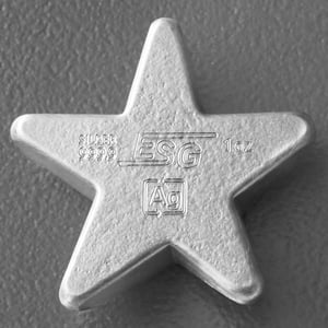 Silberbarren 1oz ESG "Stern" 3D-Barren gegossen glänzend gravierbar - Miniaturansicht 2