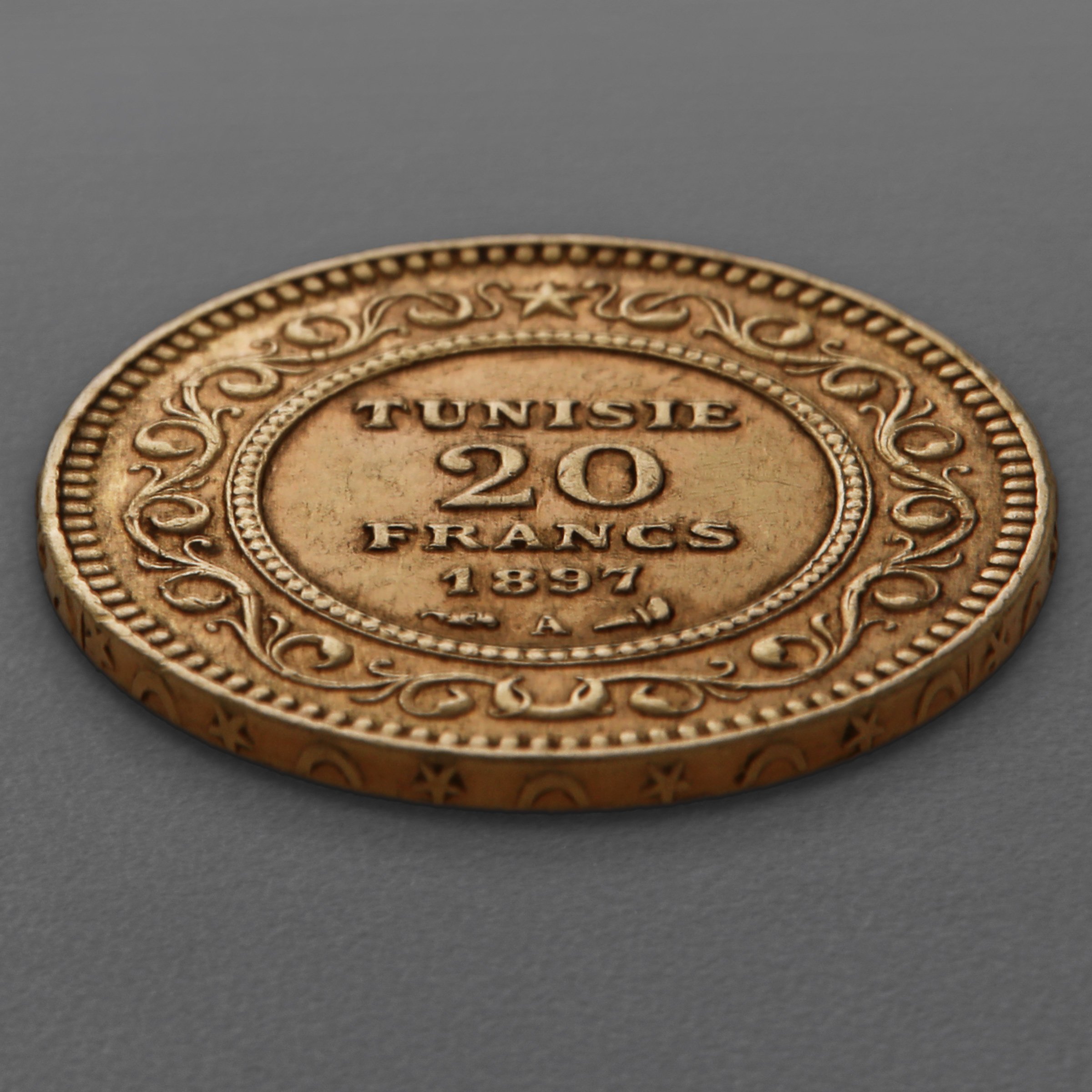 Goldmünze 20 Francs "Tunisie" (Tunesien) - Detailansicht 3