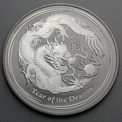 Silbermünze 1oz "Drache" 2012 Lunar II – Year of the Dragon (Australien) - Miniaturansicht 1