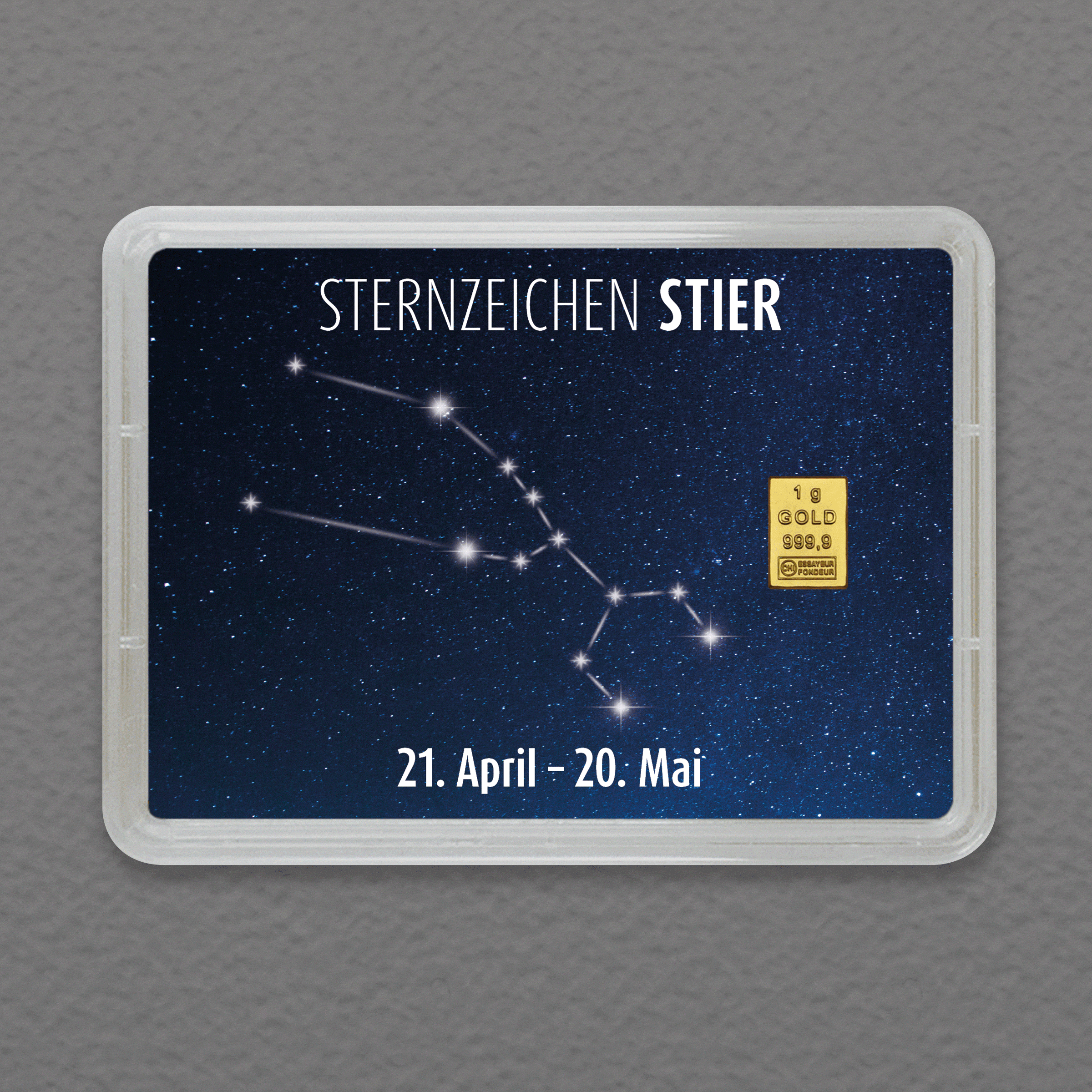 Goldbarren 1g "Sternzeichen: Stier" (Flip) - Hauptansicht