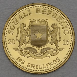 Goldmünze 1/10oz "Elefant" 2016 African Wildlife (Somalia) - Miniaturansicht 2