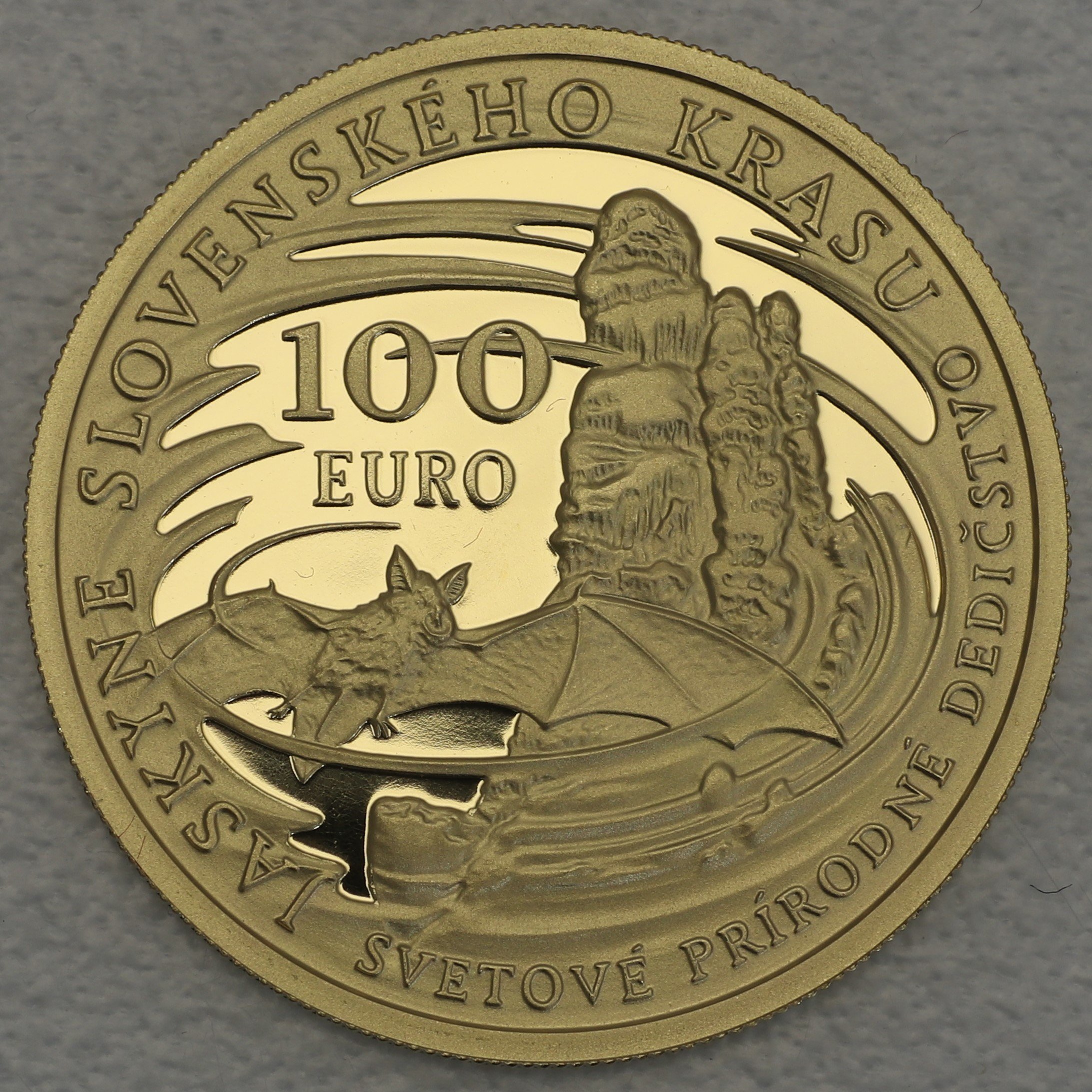 Goldmünze "100 Euro" 2017 Die Höhlen des Slowakischen Karstes (Slowakei) - Hauptansicht